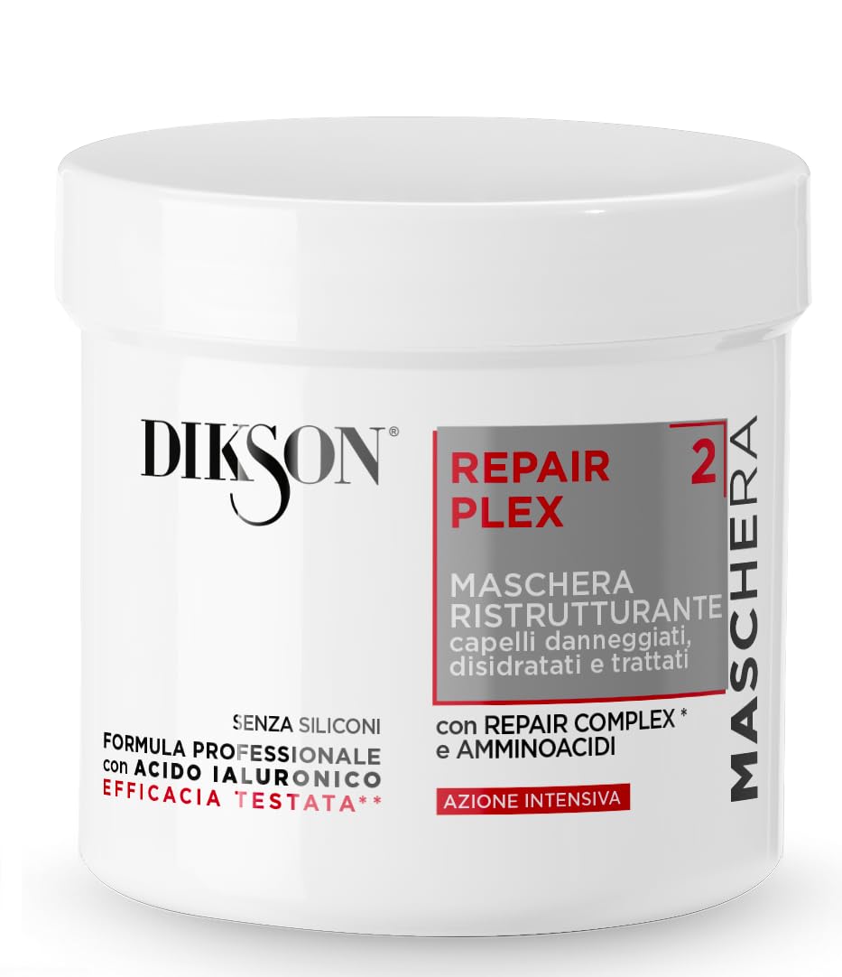 Dikson Repair Plex, Shampoo, Maschera e Spray Ristrutturanti per Capelli Danneggiati, Disidratati e Trattati