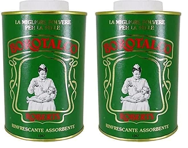 Borotalco, Talco Barattolo, Polvere di Talco, Talco in Polvere Multiuso Assorbente e Rinfrescante- Per una Pelle Vellutata e Adatto per Uomo, Donna e Bambini - Confezione da 500 gr