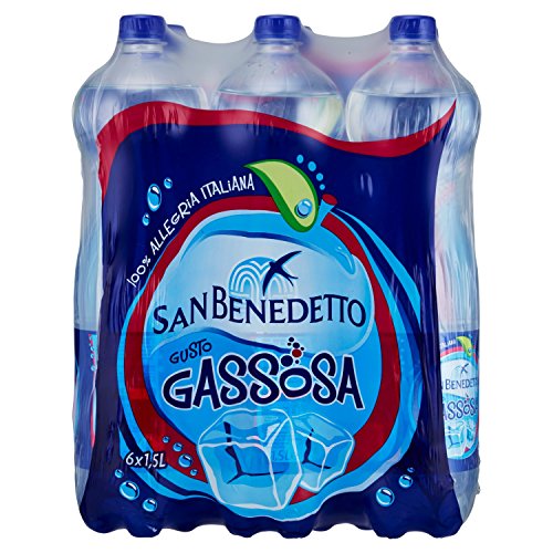 San Benedetto, Gassosa, 6x1,5 L, Dissetante e Frizzante, a Basso Contenuto di Zuccheri, Bevanda Analcolica