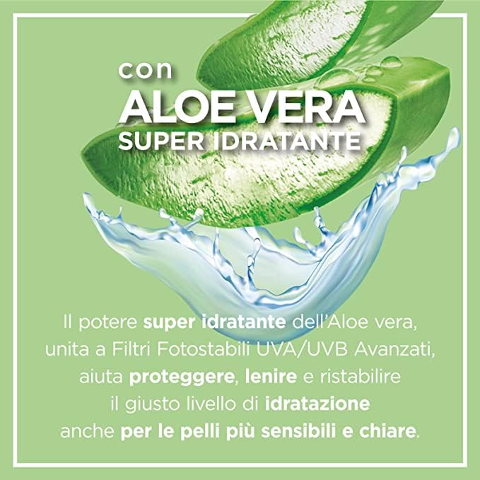 Bilboa, Protezione Solare Viso Aloe Sensitive SPF 50+, Crema Solare Alta per Pelli Sensibili, Formula con Aloe Vera, Protegge e Idrata le Pelli Sensibili, Senza Alcool, Resistente all'Acqua, 50 ml