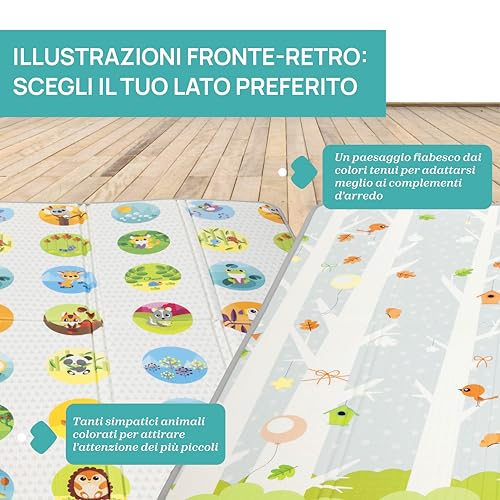 Chicco Coccodrillo Tappeto ad Acqua Sensoriale, Tappeto Morbido, Gioco Bambini Gonfiabile con Aria e Acqua