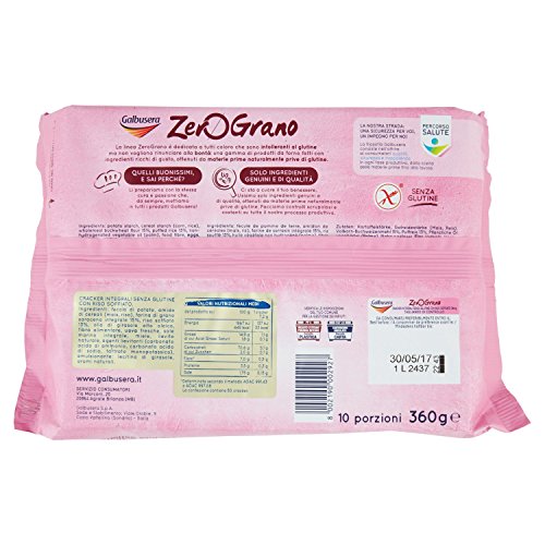 ZeroGrano - Cracker Integrale, Senza Glutine - 2 confezioni da 10 pezzi da 36 g [20 pezzi, 720 g]