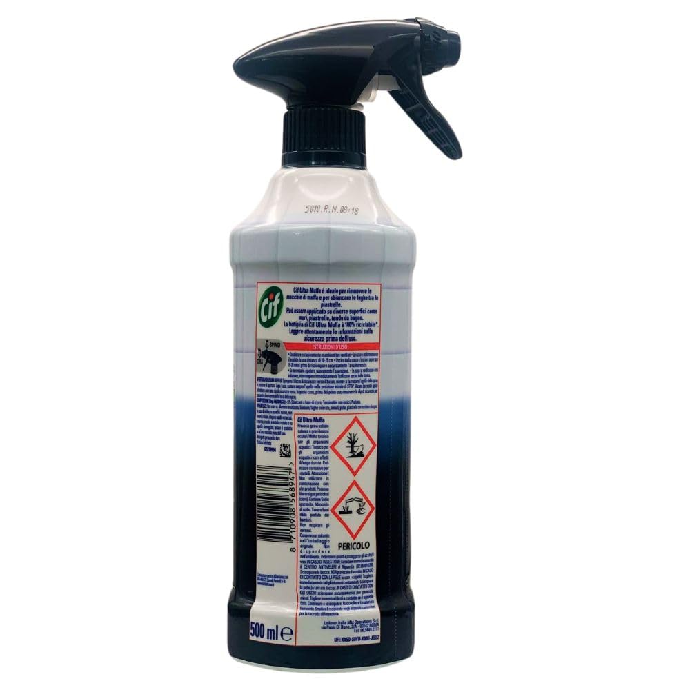 Set Pulizia: Ultra Muffa, Spray Antimuffa, Formato 500 ml + OMAGGIO 1 Panno Lattice 30x30 (3 Spray + Panno)