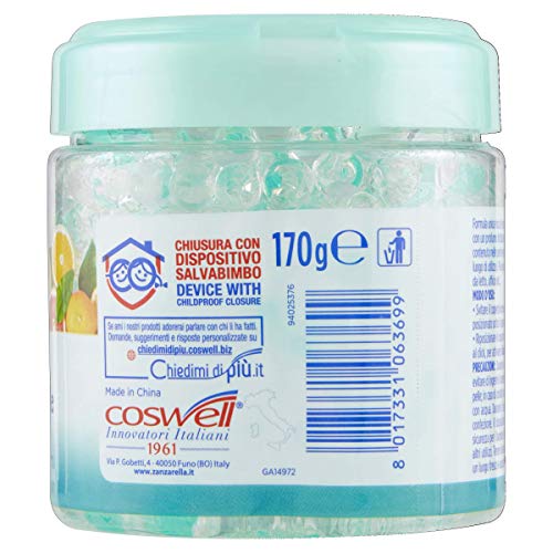 Zanzarella, Profumatore per Ambienti Antizanzare in Perle ESPLOSIONE DI AGRUMI, Repellente Naturale per Zanzare, Attivo Fino a 60 Giorni, Pacco da 6x170 gr (Il pacchetto può variare)
