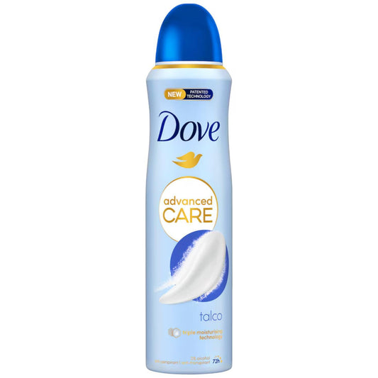 Dove Advanced Care Deodorante Unisex Talco 72H Spray Anti-Trspirante Senza Alcool 150 ml