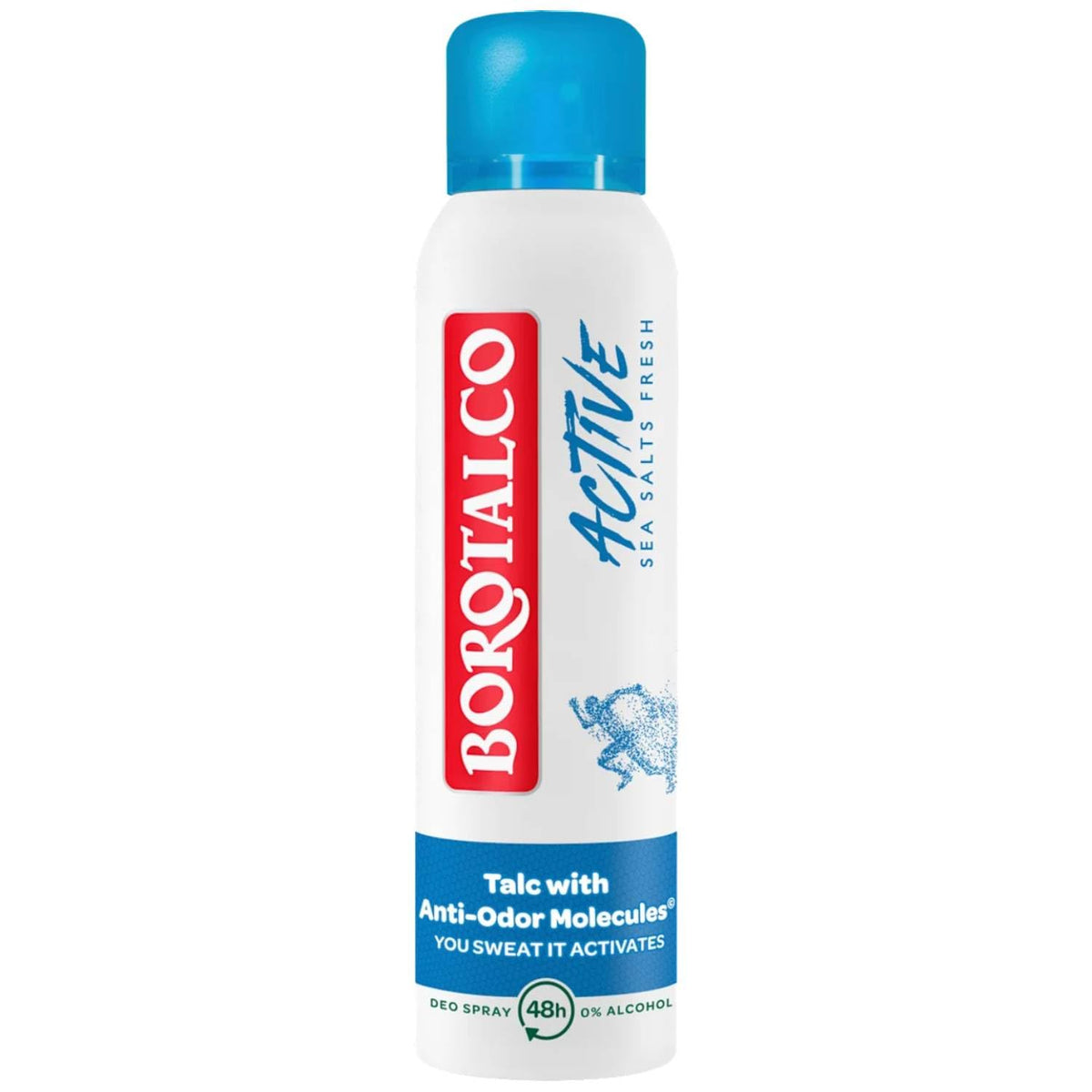 Borotalco Active Deodorante Uomo Anti-Odore Con Talco Al Profumo Di Sali Marini Spray 48H 150 Ml