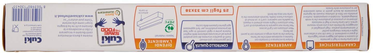 Cuki - Carta Forno, Facile da Estrarre, Pretagliati per Adattarsi alle Teglie - 10 confezioni da 25 fogli [250 fogli]