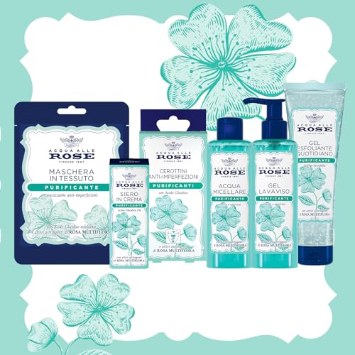 Acqua alle Rose, Linea Viso Purificante per Pelli con Imperfezioni, con Attivi Astringenti di Rosa Multiflora per Opacizzare