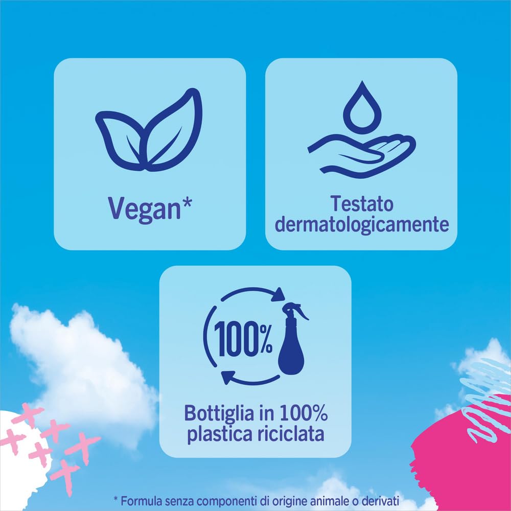 Fabuloso Spray Profumatore per Tessuti Cocco e Fiori Bianchi 250 ml, Profumatore per Tessuti, Rinfresca i Capi, Spruzzo Sottile e Uniforme, Utilizzabile su Capi e Tessuti Bagnati