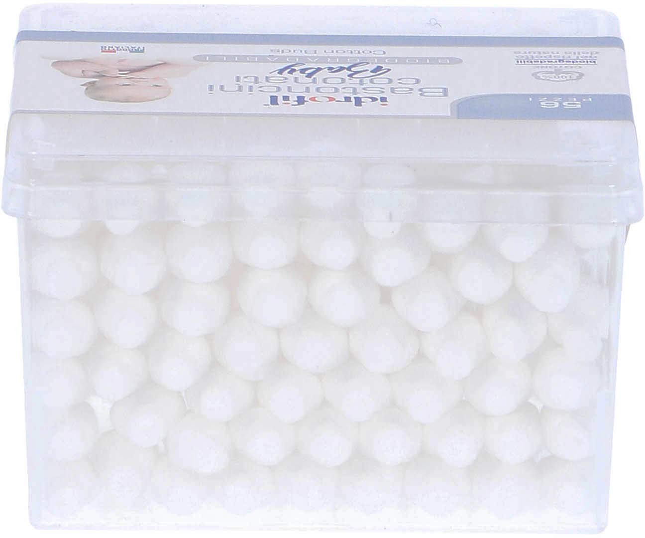 Idrofil Bastoncini Cotonati Baby, Cotton Buds, 56 Pz