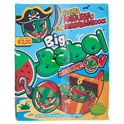Big Babol Watermelon, Chewing Gum Morbido, Gusto Anguria, Confezione da 200 Gomme da Masticare incartate singolarmente, Ottime da Condividere, per Feste e Compleanni Bambini