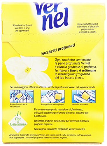Vernel - Sacchetti Profumati, Fior Di Gelsomino, Per Armadi E Cassetti, Con Lacci In Seta Per Appenderli - 3 Pezzi - [confezione da 10]