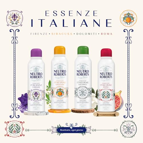 Neutro Roberts, Deodorante Spray Essenze Italiane, Senza Sali di Alluminio, Zero Macchie, Deodorante Donna e Uomo, 200 ml