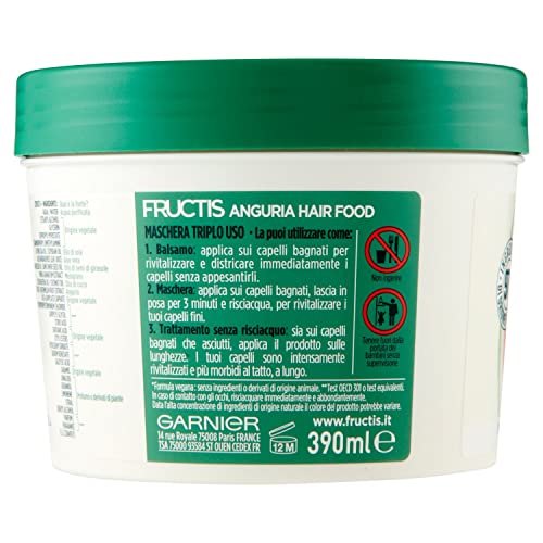 GARNIER Fructis Hair Food, maschera 3 in 1, 390 ml
