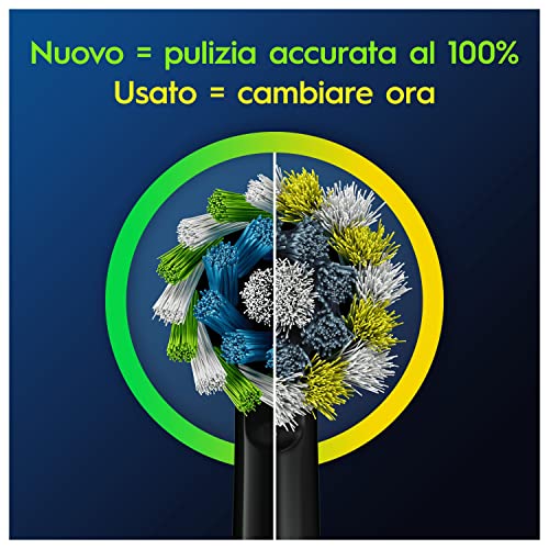 Oral-B Pro Cross Action - Testina per spazzolino elettrico, a forma di X e setole angolate per una rimozione più profonda della placca, confezione da 12, adatta per cassetta postale, colore: nero