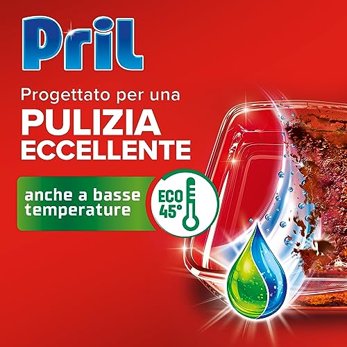 Pril Duo Gel, Detersivo lavastoviglie Gel, Azione Sciogligrasso con Limone, Formato da 8 Confezioni da 30 Lavaggi, totale 240 Lavaggi
