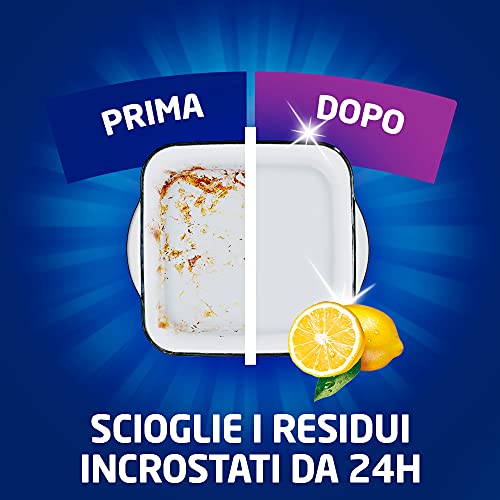 Finish Powergel Gel Detersivo per Lavastoviglie Liquido, Multiazione, Poteri Sgrassanti, Limone, Multicolore, 600 ml, Confezione da 12
