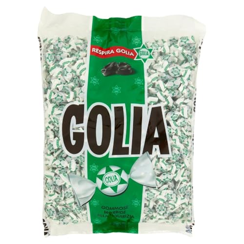 Golia Farfallina, Caramelle Morbide al Gusto Liquirizia, Caramella impacchettata Singolarmente, Monopezzi, Confezione da 1000g