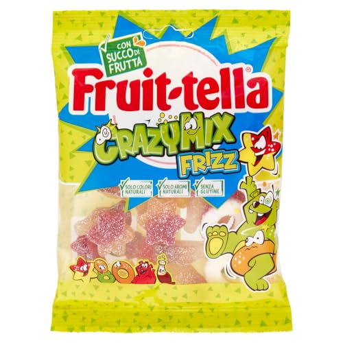 Fruittella Crazy Mix Frizz, Caramelle Gommose, Gusto Frutti Assortiti