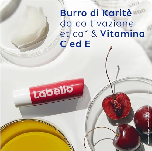 Labello Blackberry Shine Burrocacao Labbra 4.8 g, Balsamo Labbra Colorato All'Aroma Di More, Lip Balm Idratante 24H Con Ingredienti Naturali E Pigmenti Colorati
