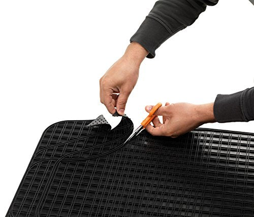 Bottari 14043 Set 4 Tappeti Auto Goros in Gomma Inodore, Universali, Sagomabili, Nero