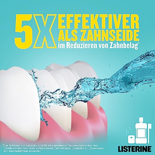 LISTERINE Cool Mint Mild (6 x 500 ml), collutorio antibatterico con oli essenziali e senza alcool, collutorio combatte efficacemente i batteri, perfetto complemento per la cura dentale quotidiana