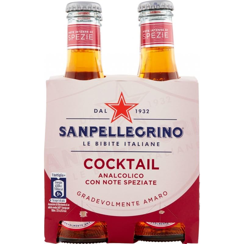 Confezione da 48 confezioni di test San Pellegrino cocktail bibite analcoliche + Tonica Rovere bevanda analcolica 20 cl bottiglia di vetro usa e getta