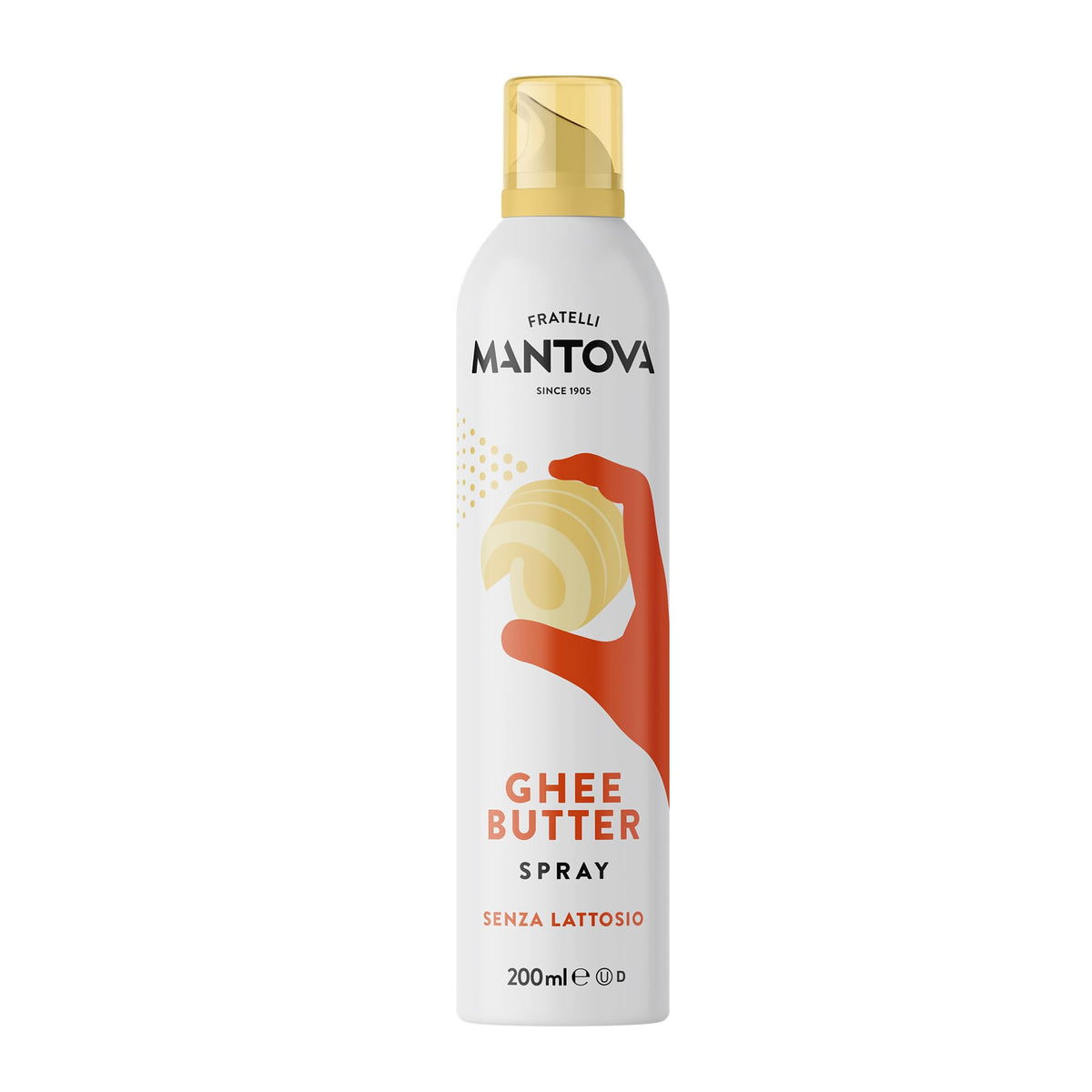 Ghee Butter Spray 200 ml - 100% Naturale,100% Leggero, 100% Facile - Con lo spray risparmi fino al 90% di prodotto- Fratelli Mantova since 1905
