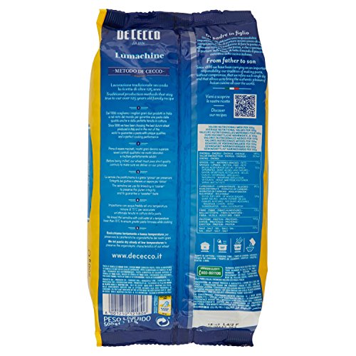 De Cecco - Lumachine, cottura 6 min - 6 pezzi da 500 g [3 kg]