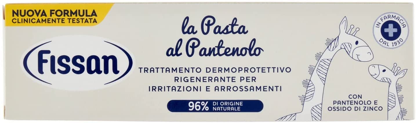 FISSAN Pasta al Pantenolo - Trattamento Dermoprotettivo Rigenerante per Irritazioni e Arrossamenti - Formula Clinicamente Testata - 96% Origine Naturale - Con Pantenolo e Ossido di Zinco -6 Conf 100gr