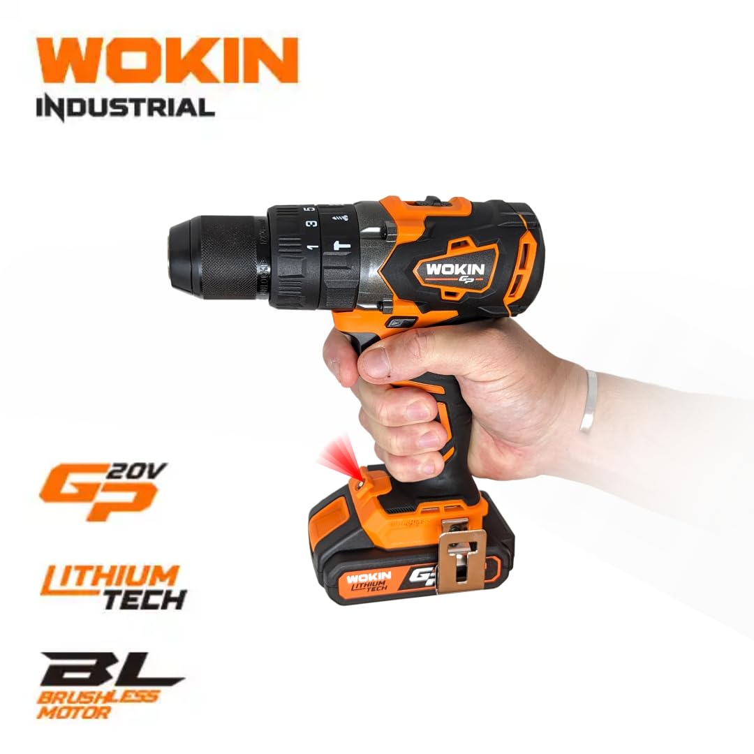 Trapano a percussione batt gp20v 620160 wokin volt 20x2 ah 2,0 + accessori + valigia Wokin