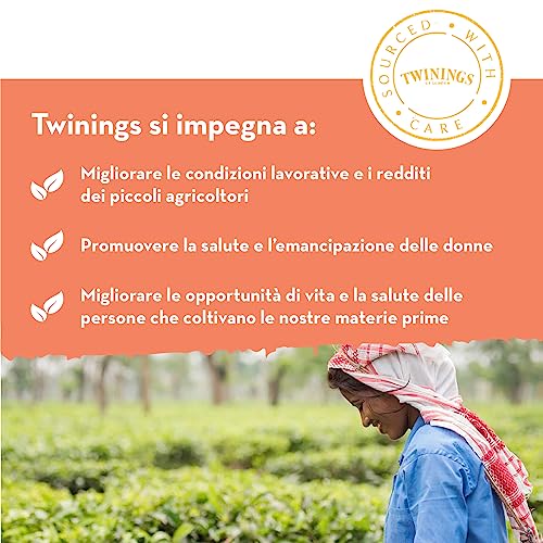 Twinings, Tè Nero Aromatizzato all'Arancia e Cannella, Sapore Avvolgente, con Caffeina, Infusi e Tisane, Confezione da 25 Filtri
