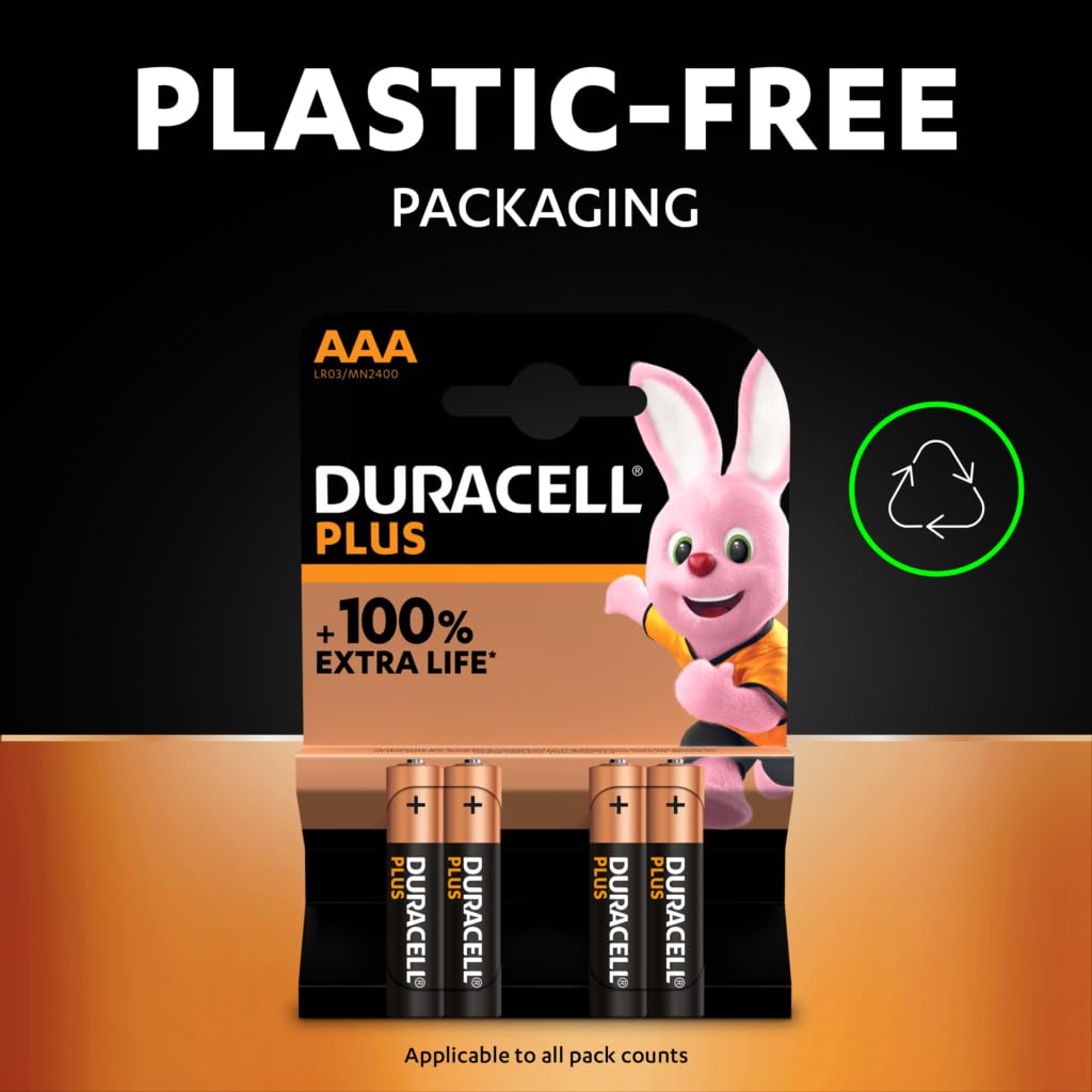 Duracell AAA Plus Alcalina, Confezione da 4