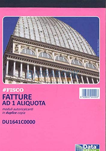 SET 5 PEZZI BLOCCO FATTURE A5 DU1641C0000 1 ALIQUOTA 2 COPIE