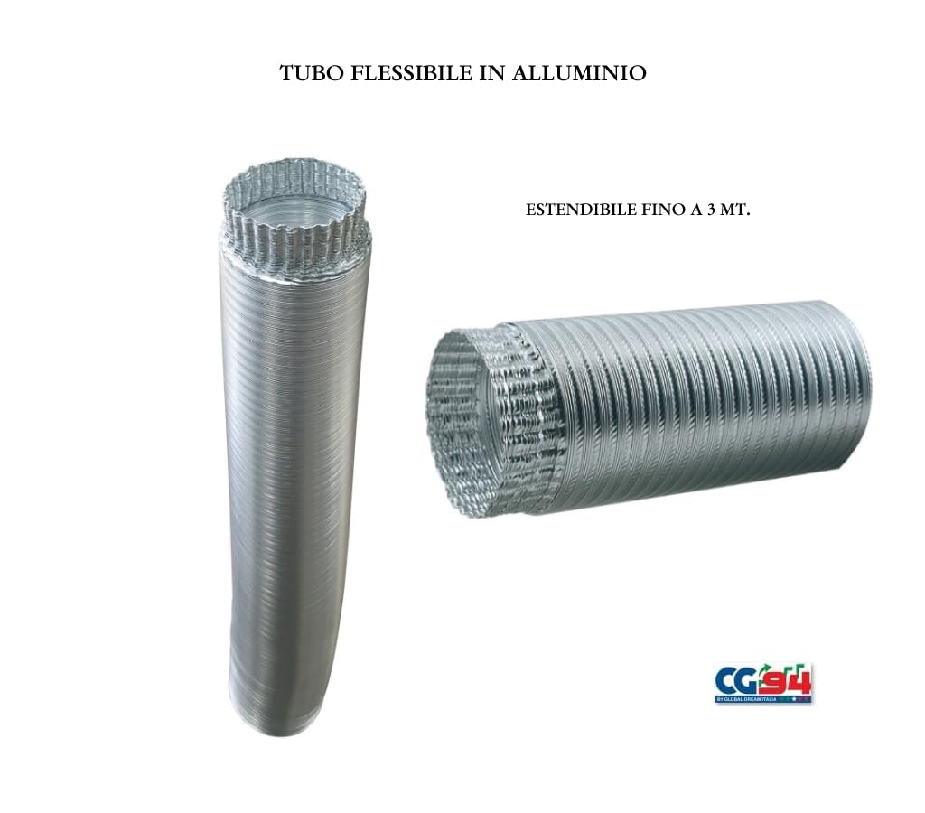 CG94 - Tubo flessibile in alluminio | Estendibile fino a 3 MT. (Ø cm 8)