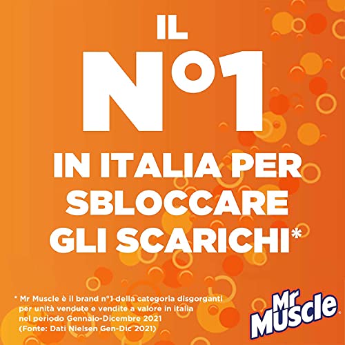 Mr Muscle Idraulico Gel, Stura Lavandini e Scarichi, Disgorgante per Tubi e Scarichi, SICURO PER I TUBI - Formato Scorta da 3 Pezzi da 1000 ml