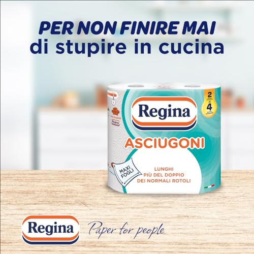 Regina Asciugoni Carta Cucina, Rotoli a 2 veli, 100 strappi per rotolo