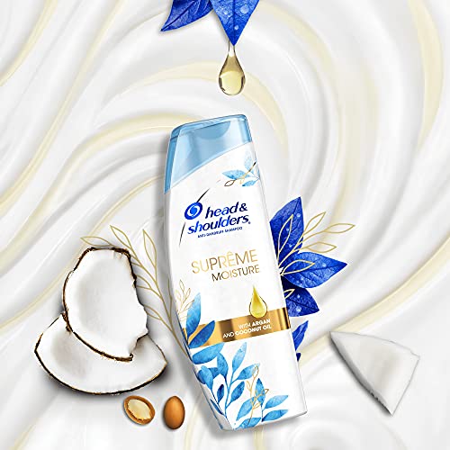 Head & Shoulders, Supreme Shampoo antiforfora all'olio di argan e di cocco, pulisce e idrata i capelli e il cuoio capelluto, 250 ml