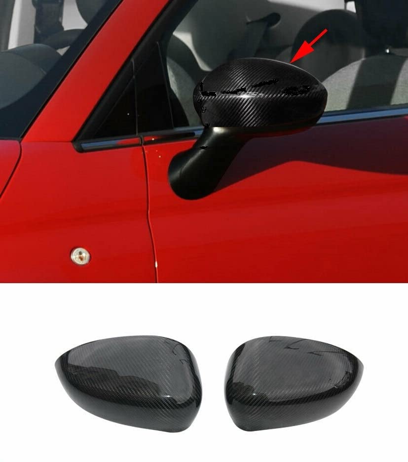CG94 COPPIA CALOTTE SPECCHIO RETROVISORE SINISTRA + DESTRA EFFETTO CARBONIO COMPATIBILI 500 DAL 2007 IN POI