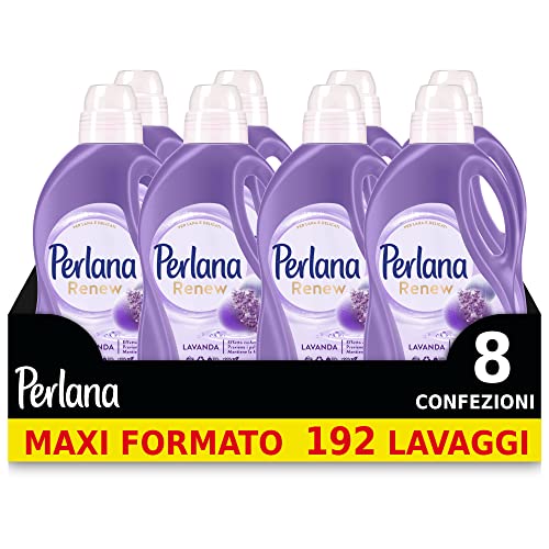 Perlana Renew Lana Lavanda, detersivo lavatrice, effetto cachmere, previene i pallini, confezione singola da 24 lavaggi