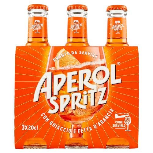 Aperol Spritz - Aperitivo Alcolico Pronto da Bere, 3 Bottigliette x 20 cl, 9% Vol
