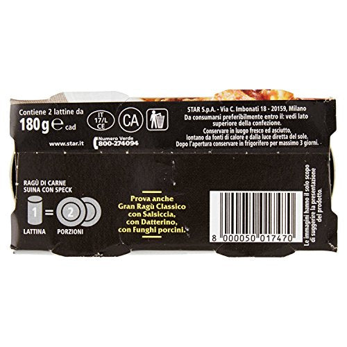 Star - Granragù con Spek - 6 confezioni da 2 vasetti da 180 g [12 vasetti, 24 porzioni]