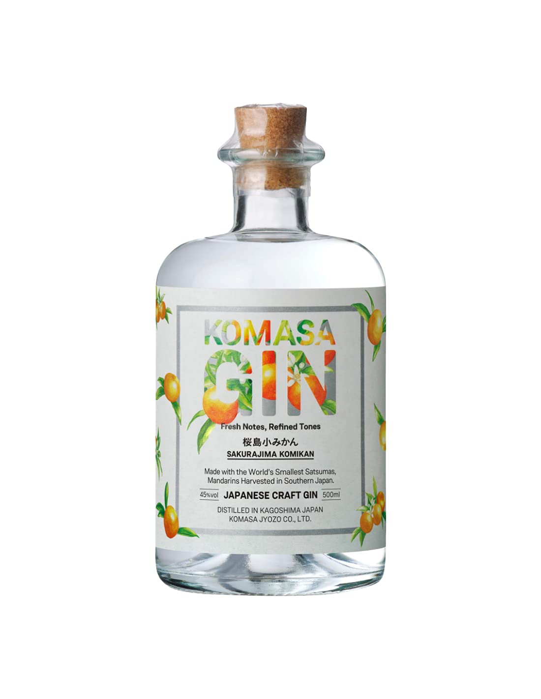 Komasa Sakurajima Komikan Japanese Craft Gin Mandarino Giapponese 500ml 40% vol