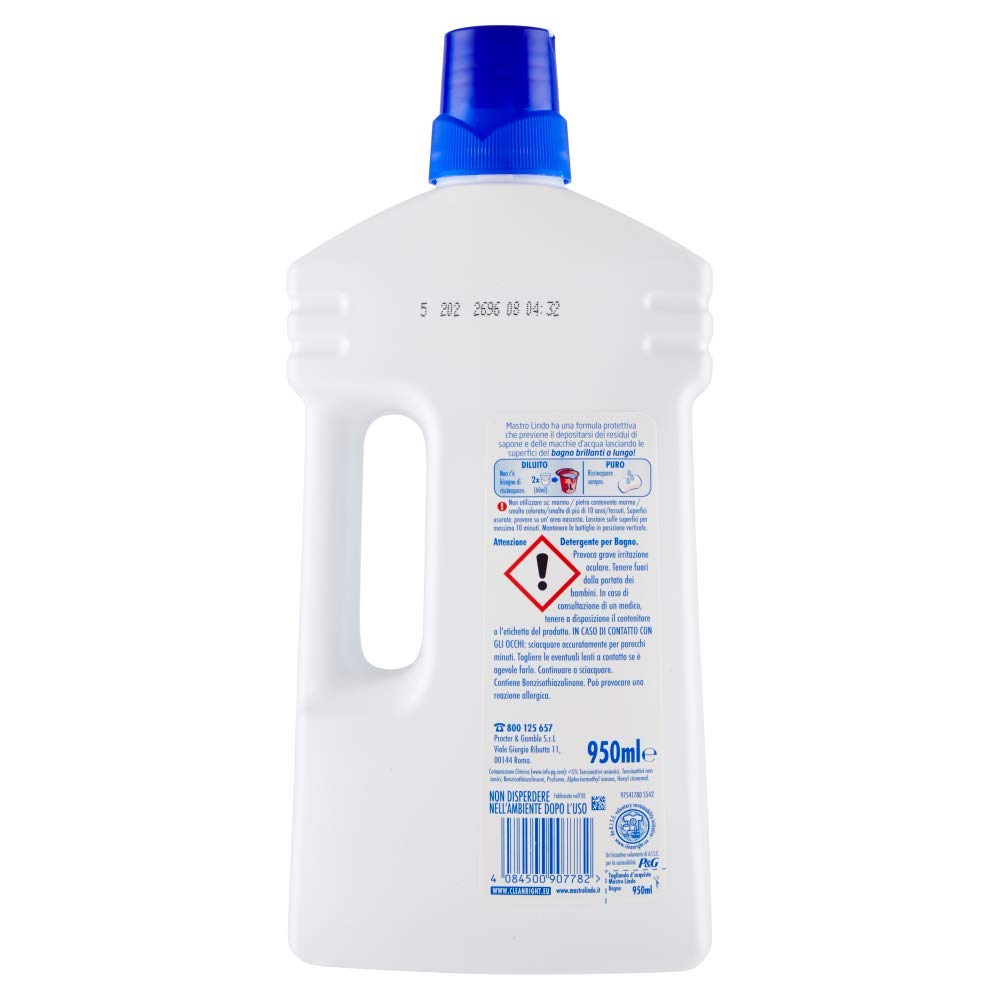 Set 12 MASTRO LINDO Bagno 950 Ml Detersivi E Pulizia Della Casa