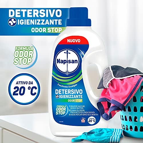 Napisan Detersivo Lavatrice Liquido Igienizzante Odor Stop, 3 Confezioni da 1.15 l da 69 Lavaggi di Detersivo Lavatrice Liquido