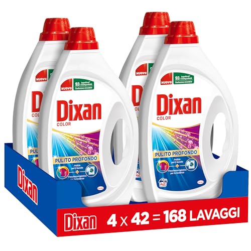 Dixan Liquido Color Detersivo Lavatrice (42 Lavaggi), Detersivo liquido lavatrice per colori vivaci, pulizia profonda del bucato e freschezza igienica per la lavatrice, Rimuove le macchie da 20°C