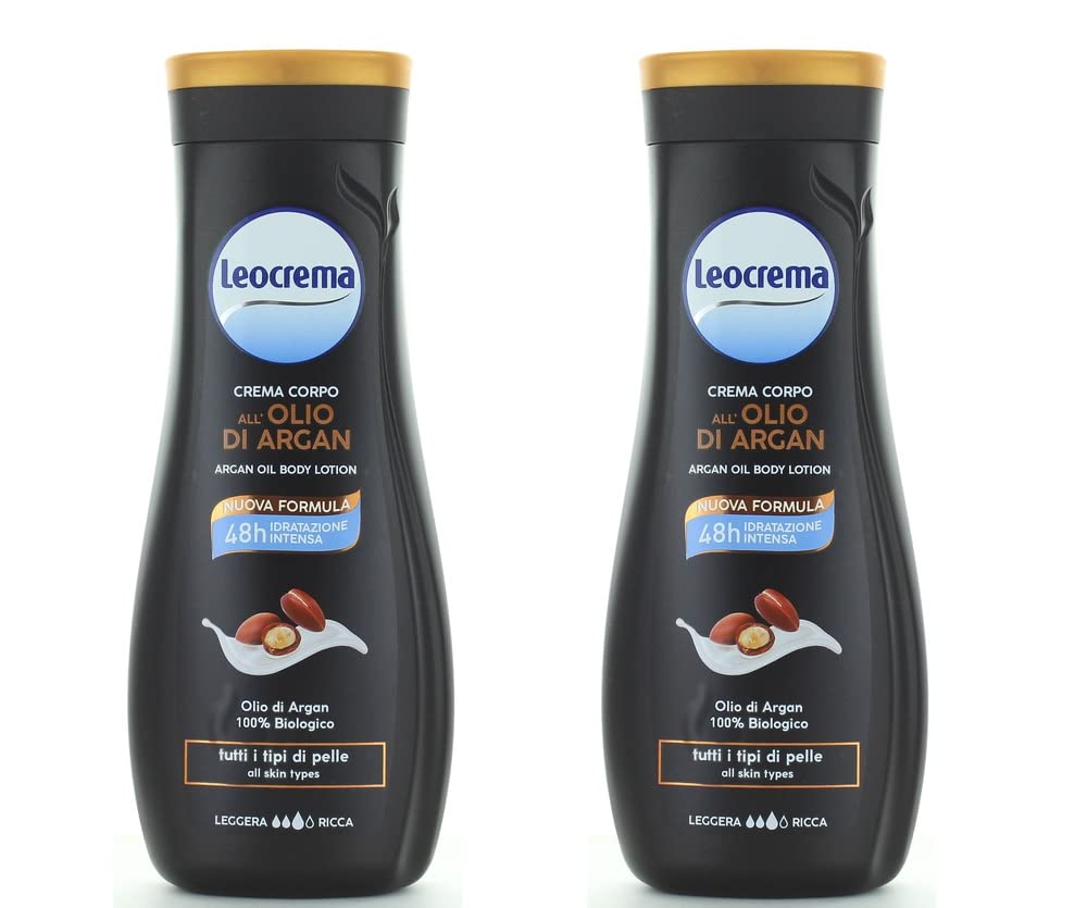 LEOCREMA Pack 2 pezzi Crema Corpo Fluida all'olio di argan 400 ml Fair