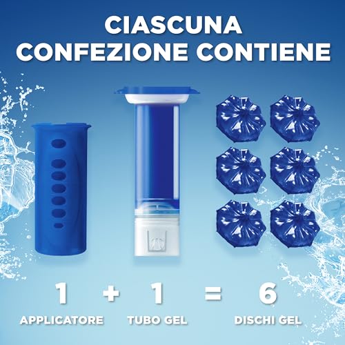 Duck Fresh Discs Blue- Base per Dischi Gel Igienizzanti WC, Colora l'acqua di blu ad ogni risciacquo - Confezione da 1 Applicatore e 6 Dischetti