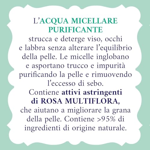 Acqua alle Rose, Linea Viso Purificante per Pelli con Imperfezioni, con Attivi Astringenti di Rosa Multiflora per Opacizzare