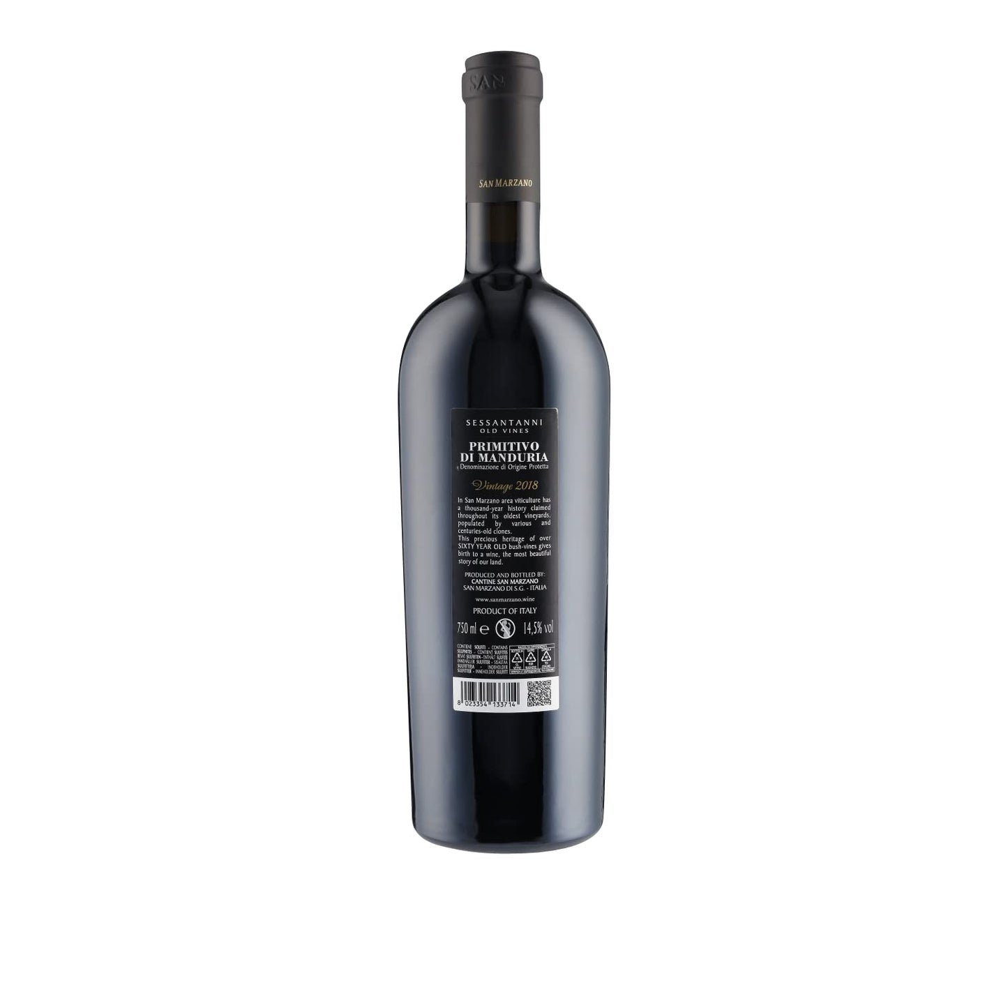 Primitivo di Manduria DOC Sessantanni Old Vines San Marzano 2018 0,75 ℓ